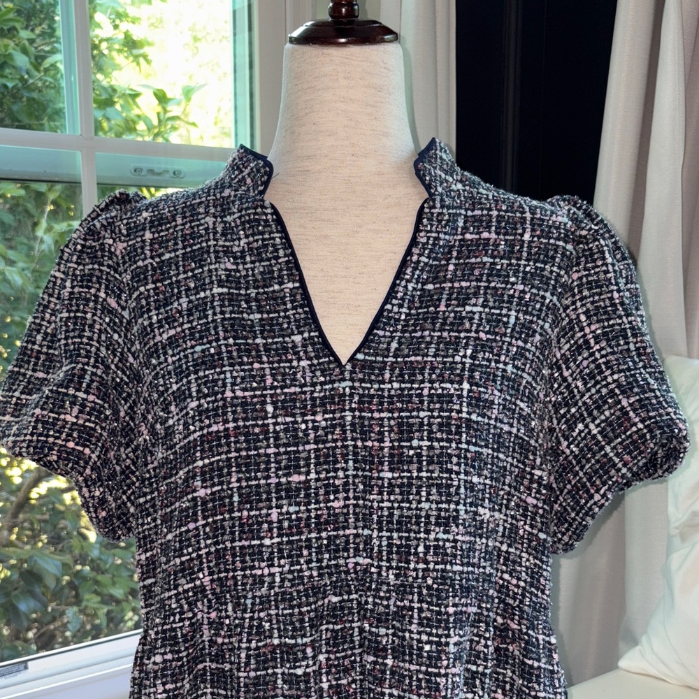 Crown & Ivy Babydoll Tweed  Dress L NWOT